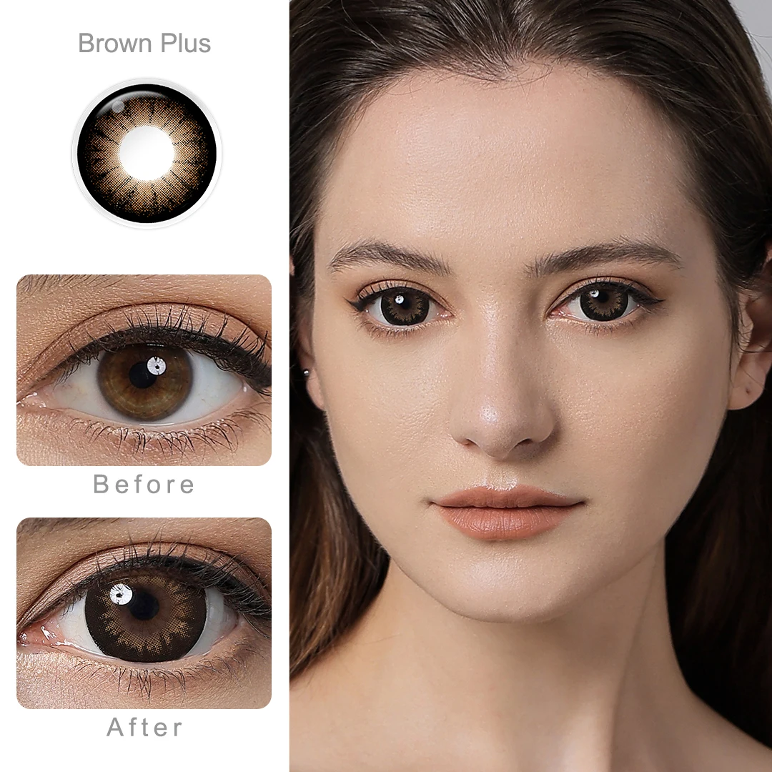 16.0mm Big Eyes Color Contact Lenses Supersize Black Color Contact Lens for Eyes Beauty Cosmetic Brown Color 2PC Lens yearly