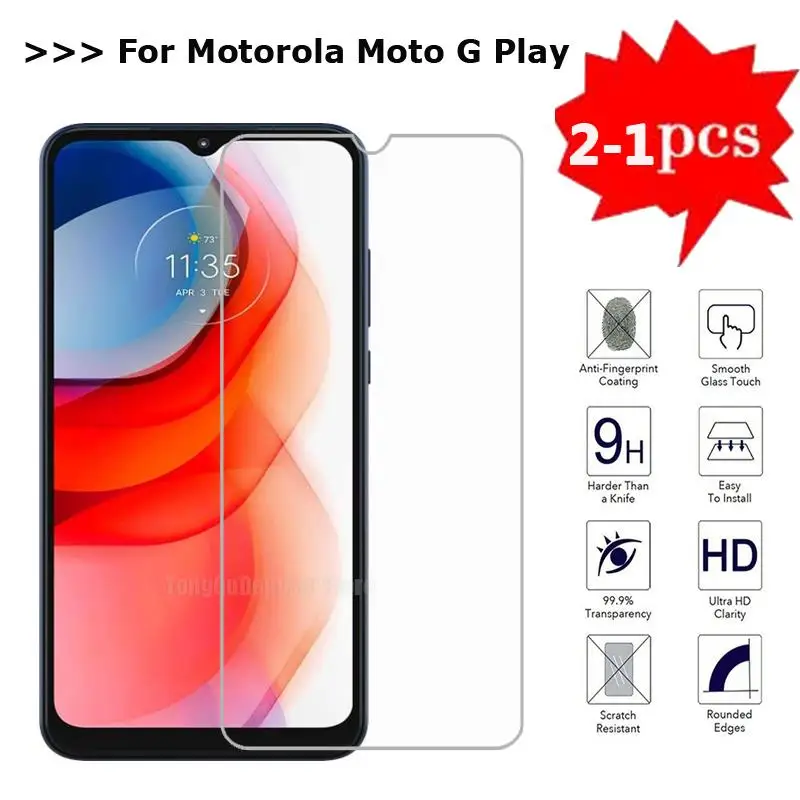 2-1PC 9H Protective Glass For Motorola Moto G Play 2022 Screen Protector Phone Film For Pelicula Moto G Play 2021 Tempered Glass