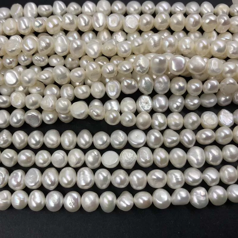ELEISPL Wholesale 12 Strands 7-8MM Nugget Baroque Real Pearls Loose Strings White Pink Purple Beads  #1022