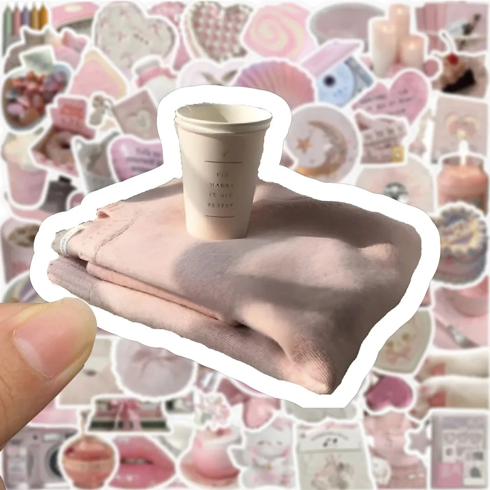 10/30/50/100pcs Ins Style Pink Coquette Aesthetic Stickers Cute Cartoon Waterproof Decal DIY Notebook Phone Decoration Sticker