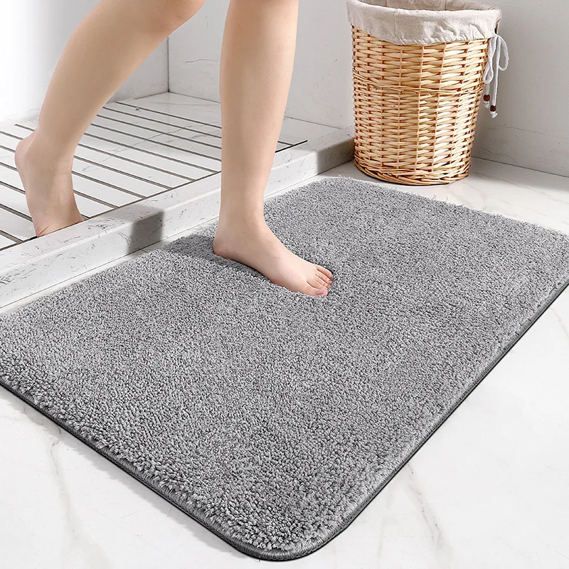 

Modern Microfibre Bath Mat - Ultra Plush Quick Dry Rug with TPR Anti-Slip Base | Fade & Shed Resistant | Minimalist Solid Color
