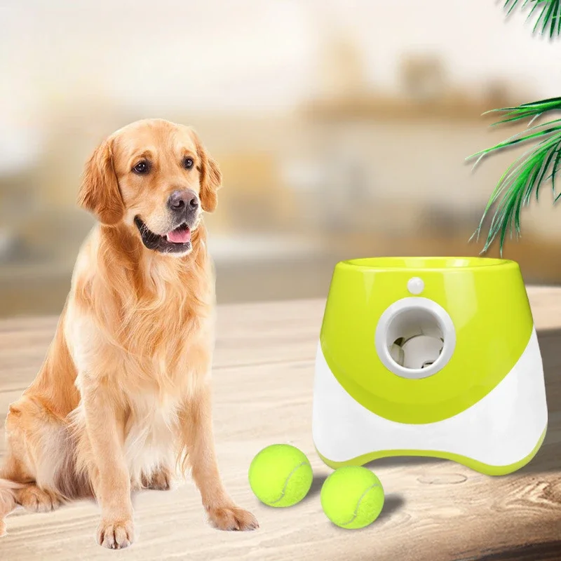 Tennis Launcher Dog Toy Interactive Ball for Dog  Automatic Serve Machine Training Supplies 3- Range Modes Small Animals Toys