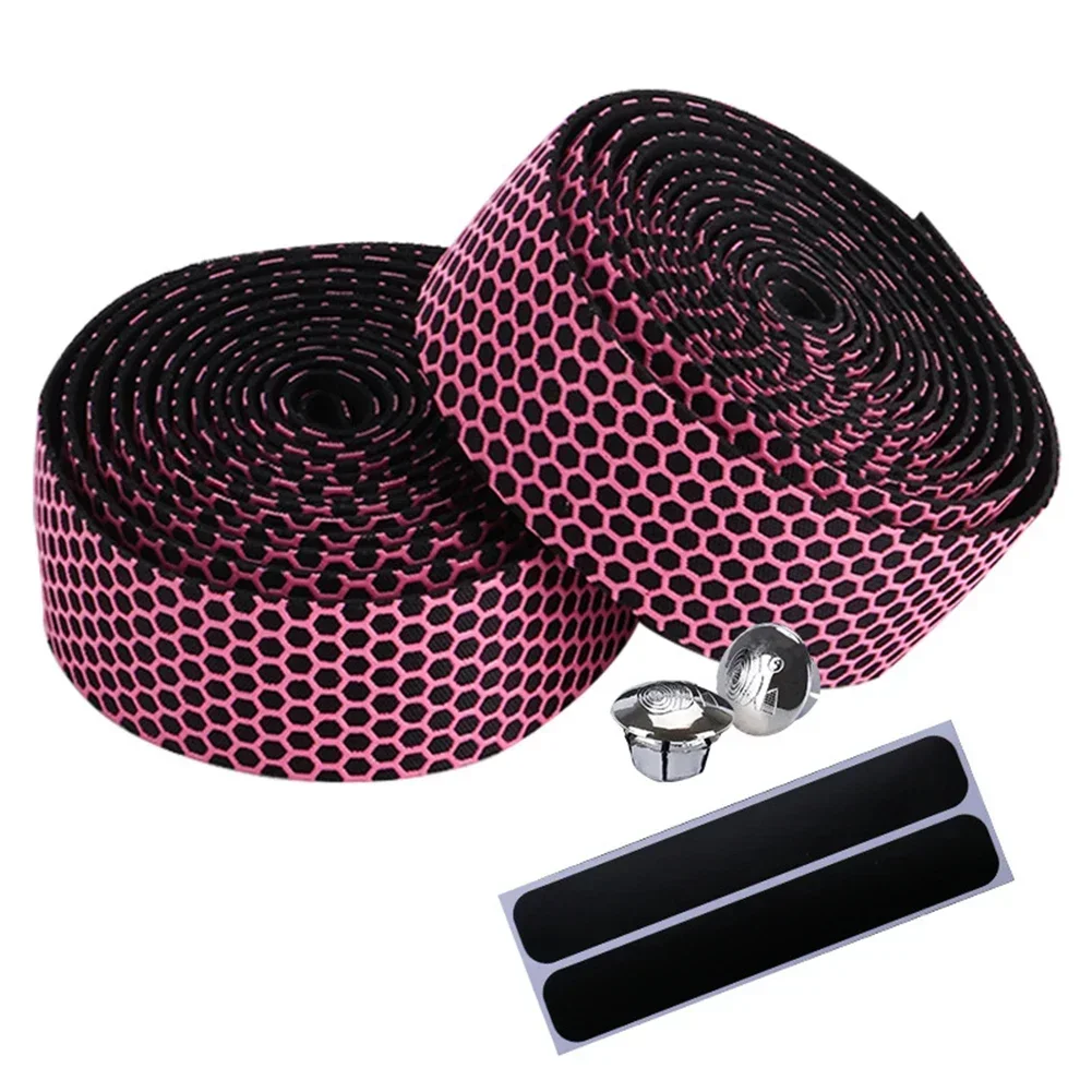 1 Pair Bike Handlebar 1 Pair Bike Handlebar Silica Gel EVA Shock Absorption Handle Bar Tape Cycling Wrap End Plug Parts