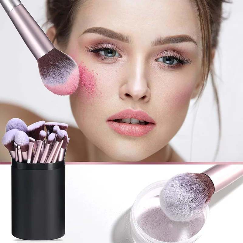 Factory-Border Amazon18Champagne Face Powder Blush Brush เครื่องมือเสริมความงามแปรงแต่งหน้าชุด Printinglogo