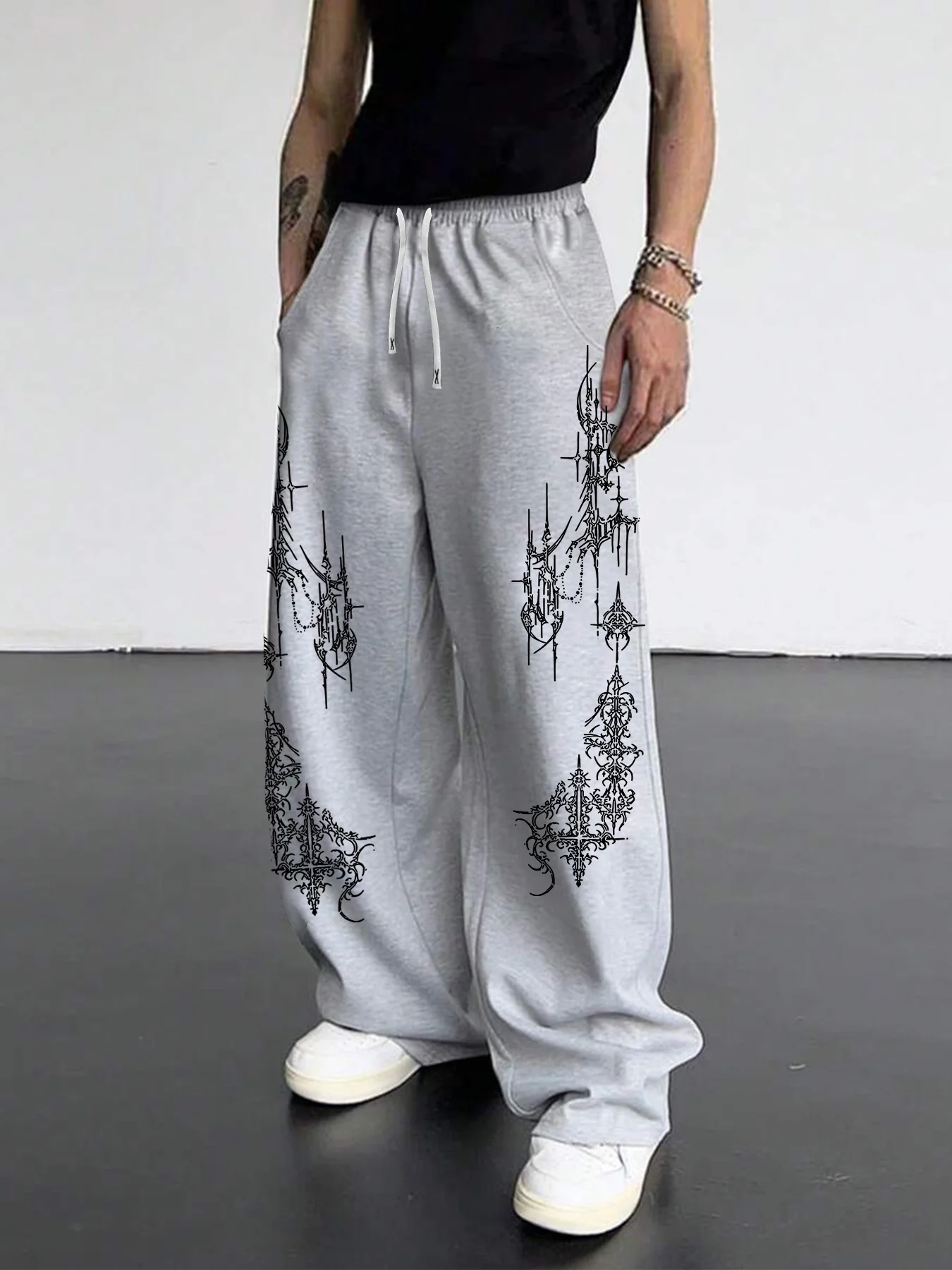 2026 Hot Selling Summer Fashion New Retro Gothic Pattern Hip-hop Fake Fitness 3D Printing Street Style Pants Large Size