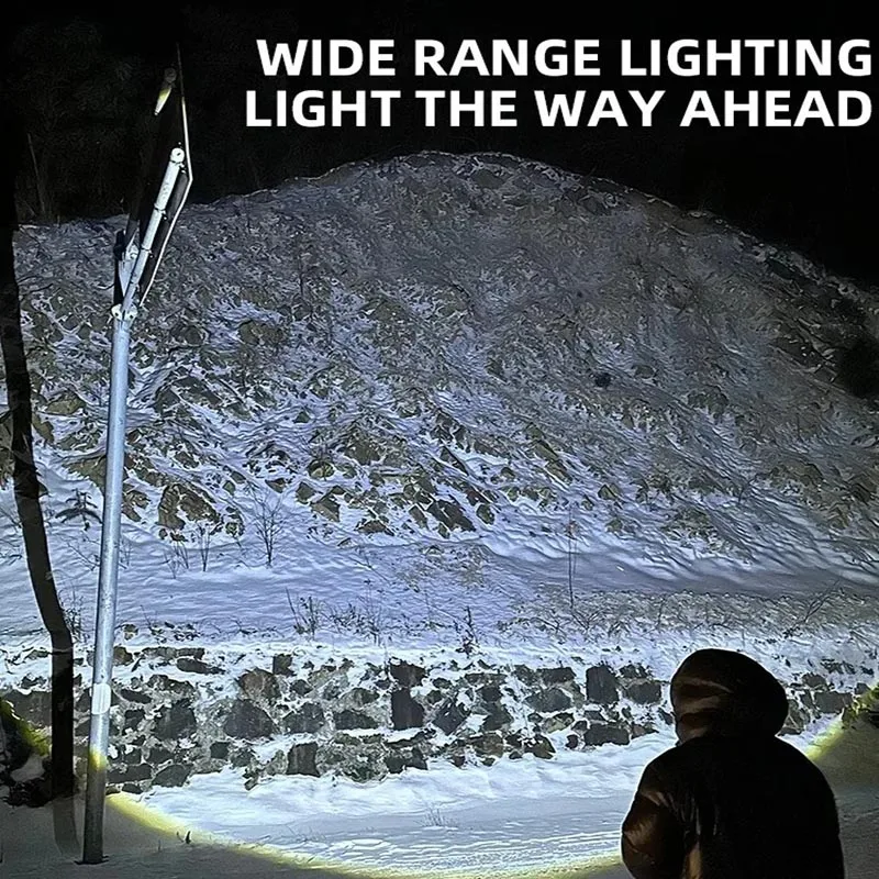 Heinast High Power LED-zaklamp Krachtige TYPE-C oplaadbare COB-zaklamp met zijlichtzaklamp voor buiten kamperen Wandelen