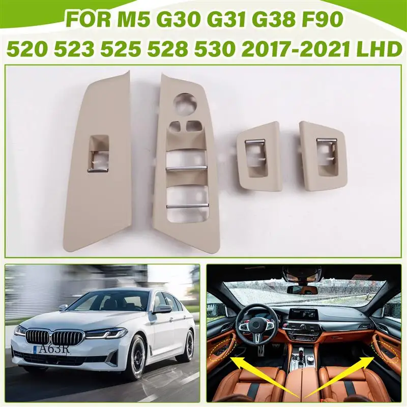 

AR-Car Interior Door Window Switch Cover For BMW 5 Series M5 G30 G31 G38 F90 2017-2020 525 528 530 540