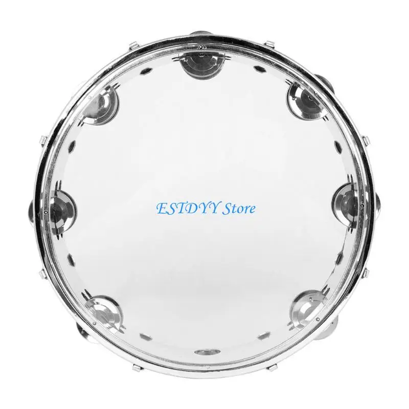 

G6DE Musical Tambourine Metal Bells Hand Percussion Drum with Ergonomic Handle Grip