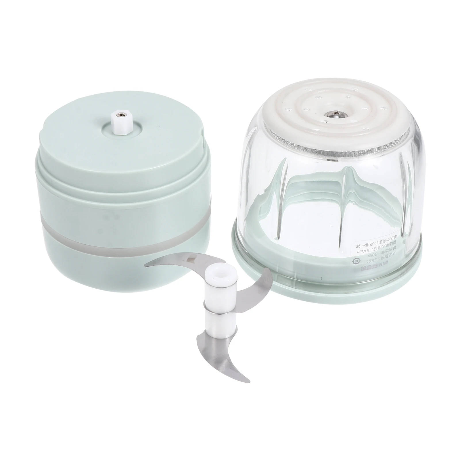 

Detachable Electric Meat Grinder 300ml Garlic Crusher Mincer Practical Transparent Body Strong Blades Kitchen Use Fruit