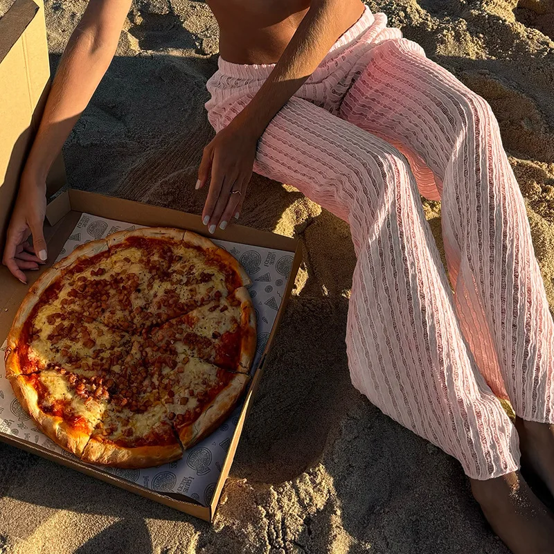 

BKLD Leisure Vacation Style Knitted Pants Perspective Spicy Girl Summer New Loose And Lazy Comfortable Pants Women Clothing