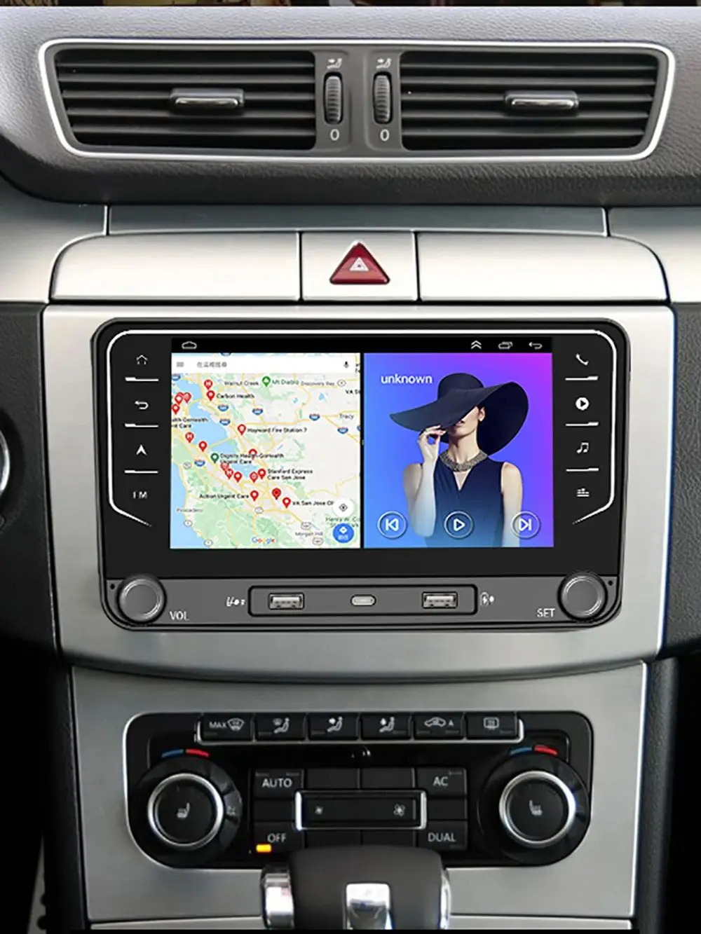 ESSGOO 7" Android 14 4+64G Carplay Autoradio für VW Golf 5 6 Passat Caddy Tiguan Touran, Android Auto, GPS-Navigation, WLAN, RDS, FM, BT, USB, SWC