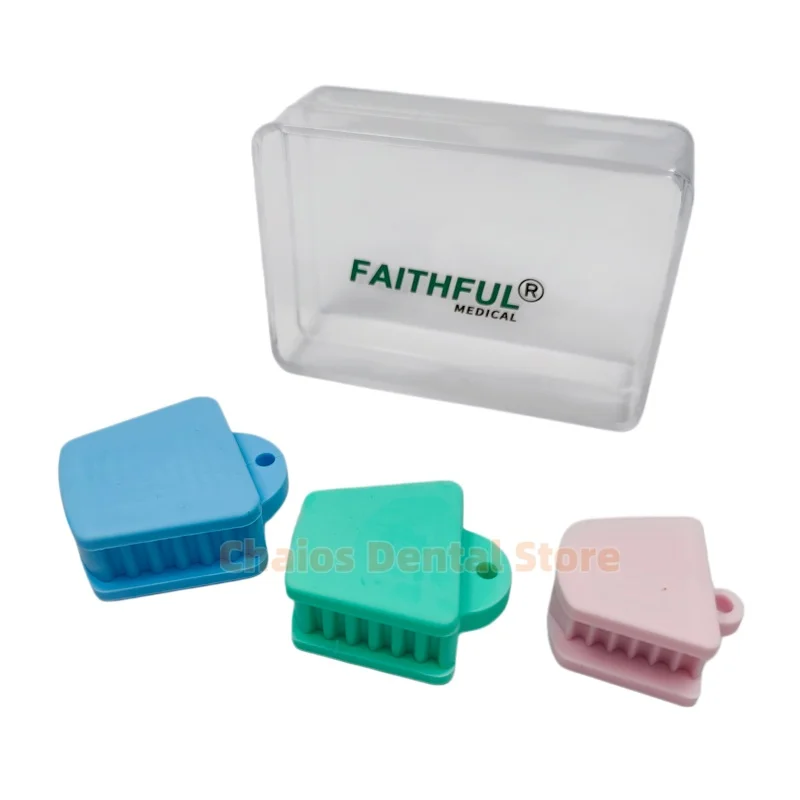 3 Pcs/Box Dental Mouth Prop Cheek Retractors Rubber Bite Opener Blocks Occlusal Pad Dental Intraoral Supporting Device