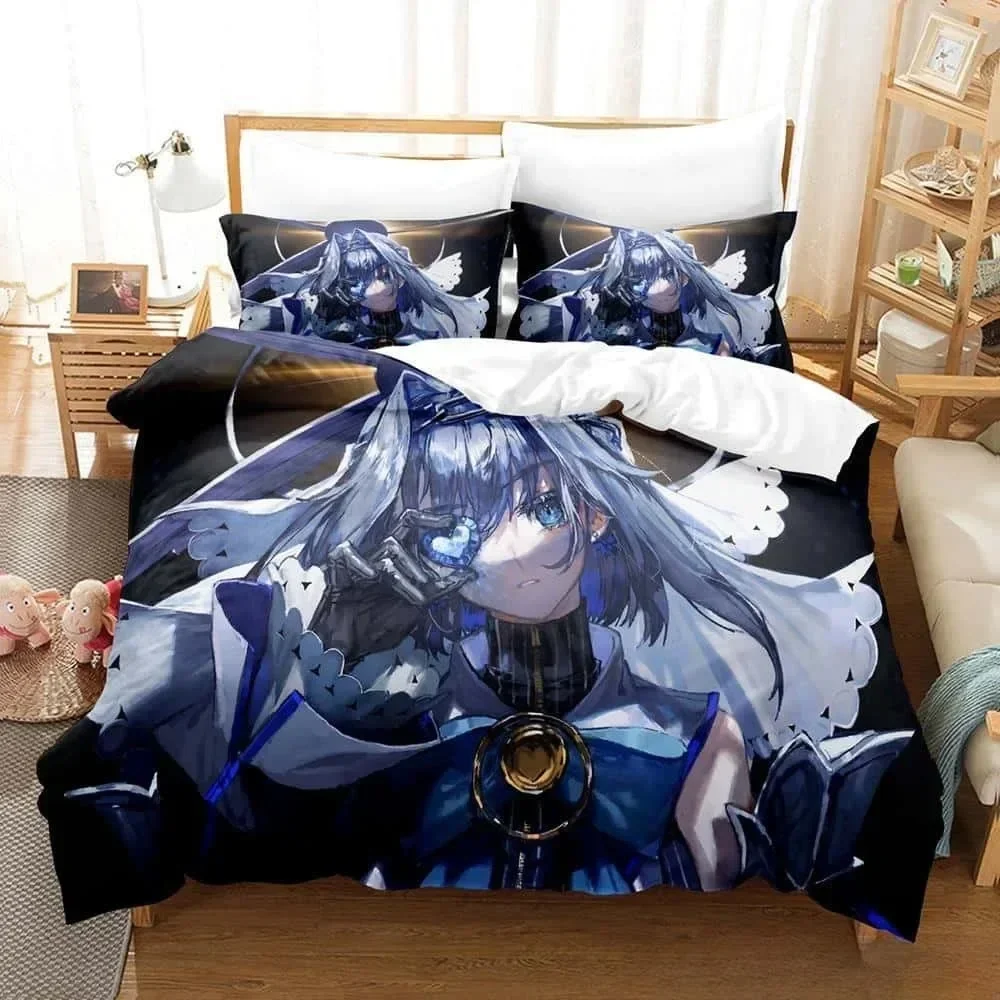 

3D Print Anime Ouro Kronii Bedding Set Single Twin Full Queen King Size Bed Set Adult Kid Bedroom Duvet cover Set Home Textiles