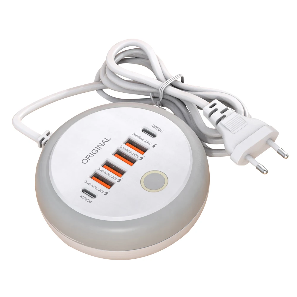 50W USB Typ C Schnellladegerät Multi Ports Steckdosenleiste für iPhone Samsung Xiaomi Huawei Telefonadapter Schnellladestation