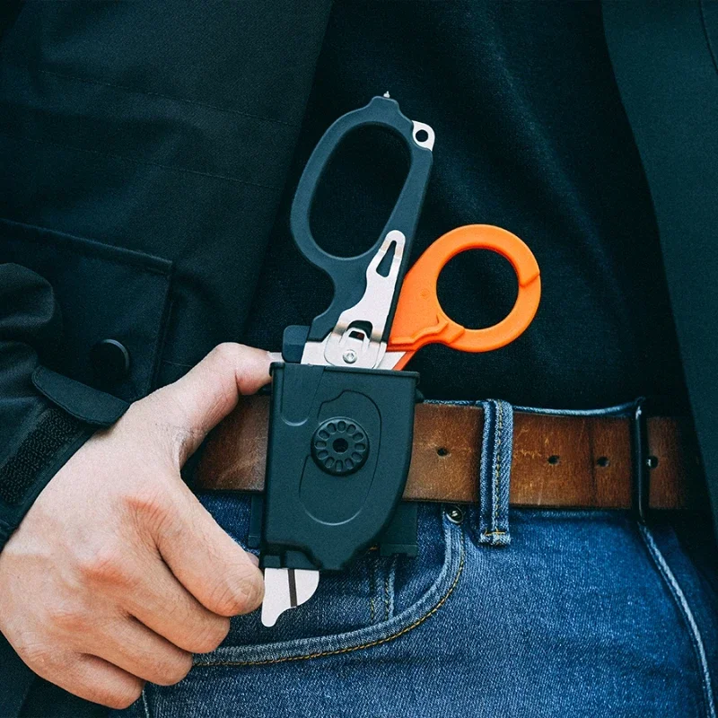 Folding Tactical Rescue Scissors Outdoor Survival Tool Replace for Leatherman Raptor First Aid Expert