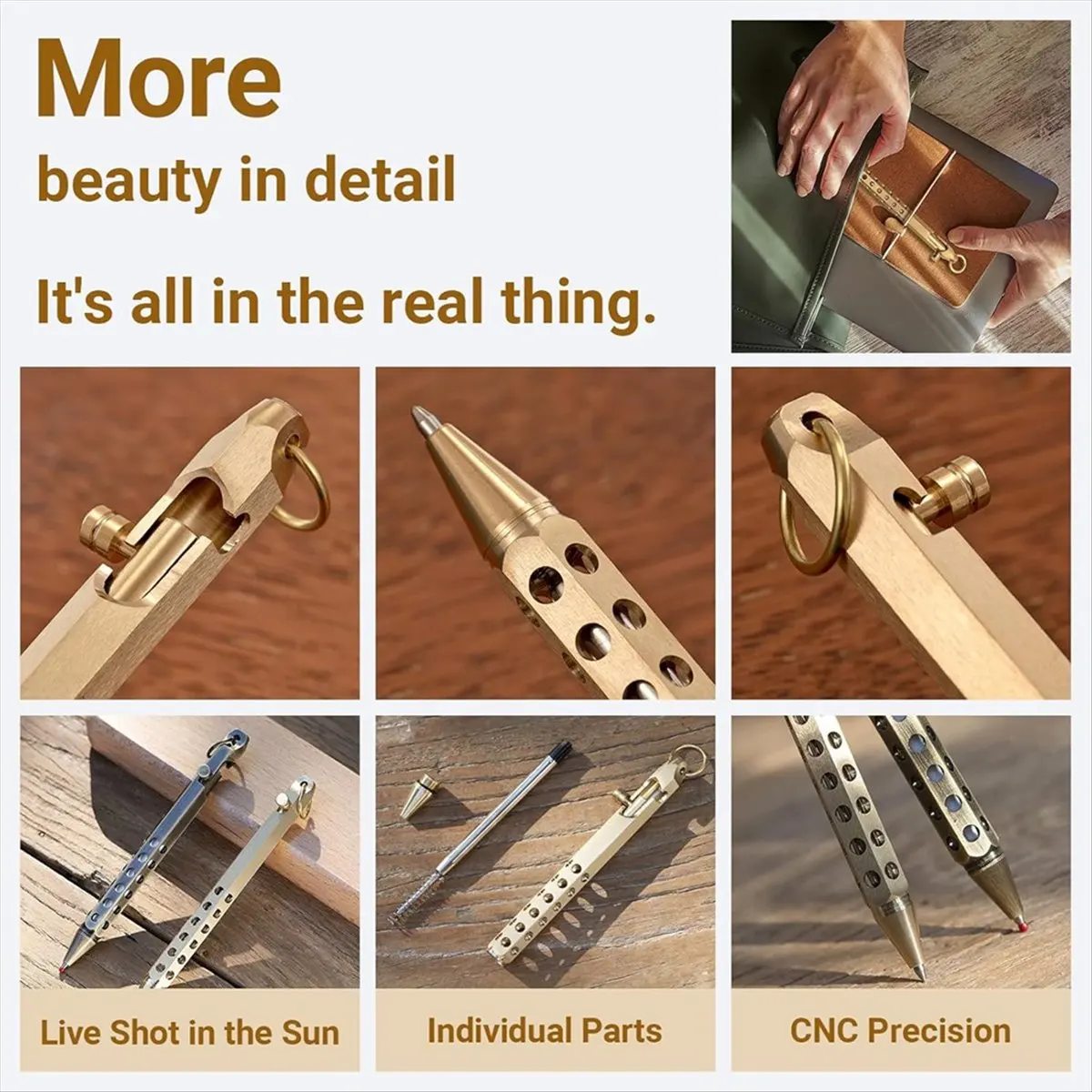 Latest ABBQ-4Pack Bolt Action Pen Set, Hexagonal Solid Brass Pocket Pen with 40 Ballpoint Refills