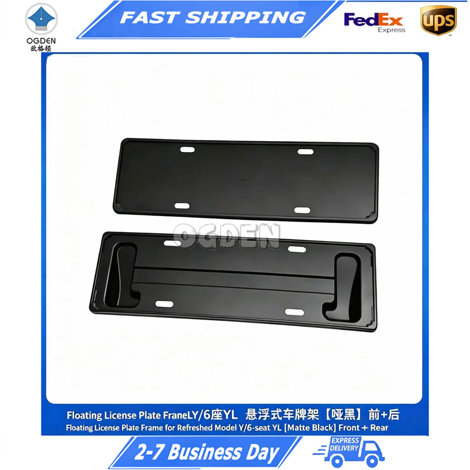 OGDEN License Plate Frame For Tesla Model Y New Refresh Version Insert Type License Plate Surround Trim Modification Accessories