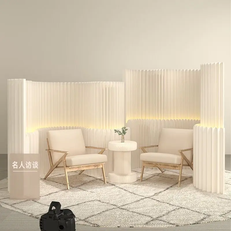 1.8M /2M Height Creative Home Decor White Organ Paper Wall Screen Room Dividers Office Partition Removable Folding Baffle Fence