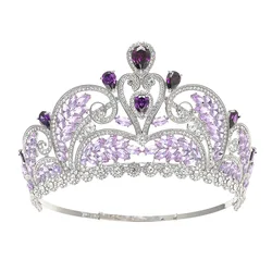 Luxury Bride Crowns Wedding Headpiece Zirconia Crystal Princess Queen Crown For Quinceanera Pageant Women Diadem Prom Headdress