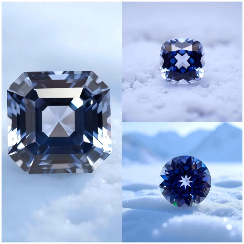 Saffier VVS1 Korenbloem Kleur Lab Grown Edelsteen Meerdere vormen Selecteerbaar DIY Geavanceerde sieraden maken Materialen Certificaat