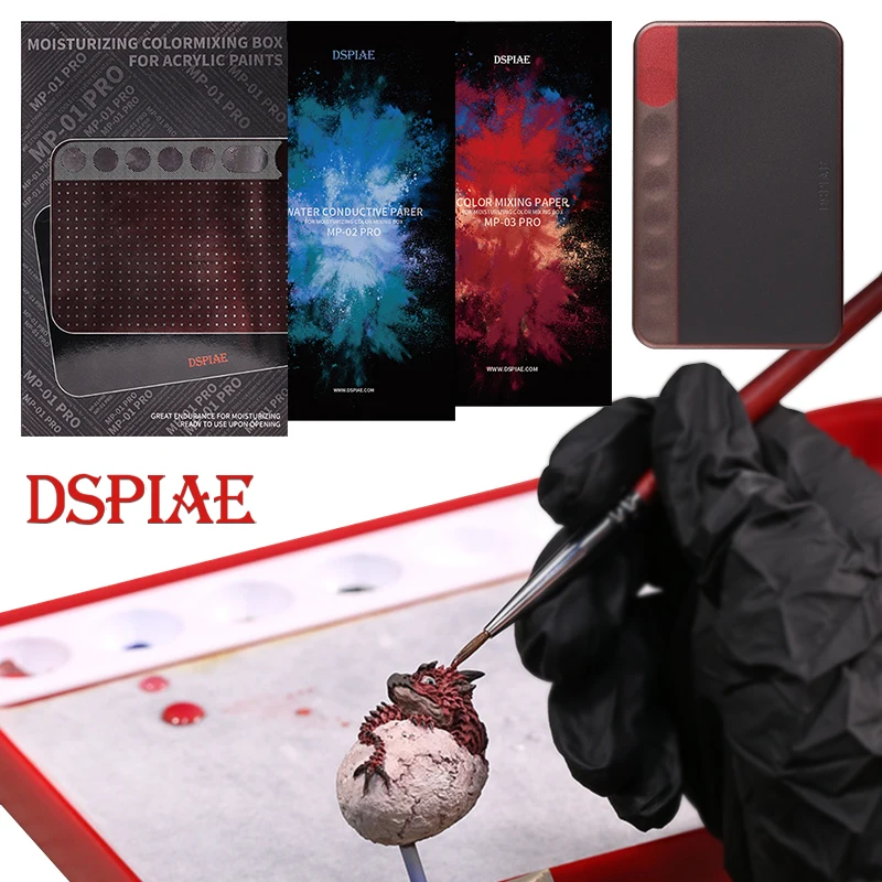

DSPIAE Wet Palette for Acrylic Painting Model Coloring Wet Tray with Sponges Portable Paints Miniatures Painting Modeling Tools