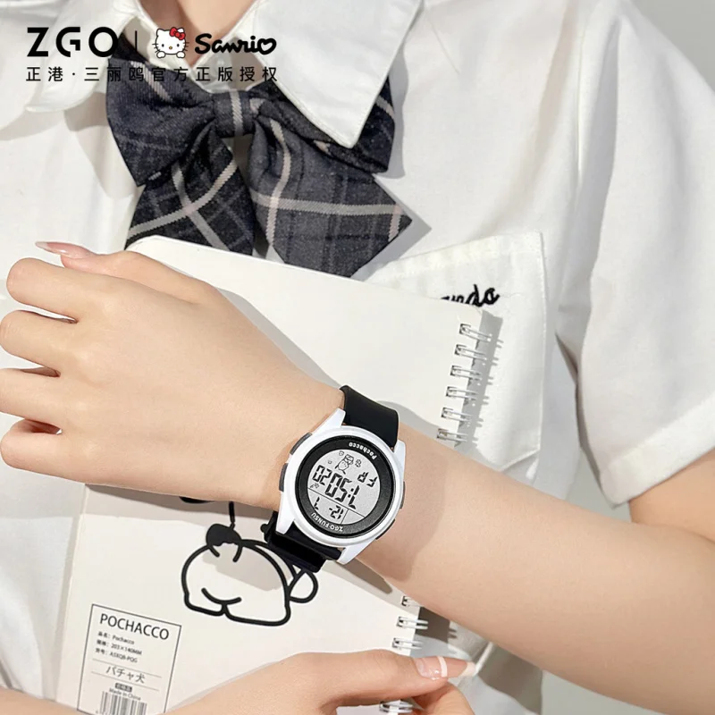 ZGO Sanrio Pochacco Kids Digital Watch, Unisex, Student Exam Watch, Sporty, Waterproof, and Luminous Electronic Watch Gift 8591
