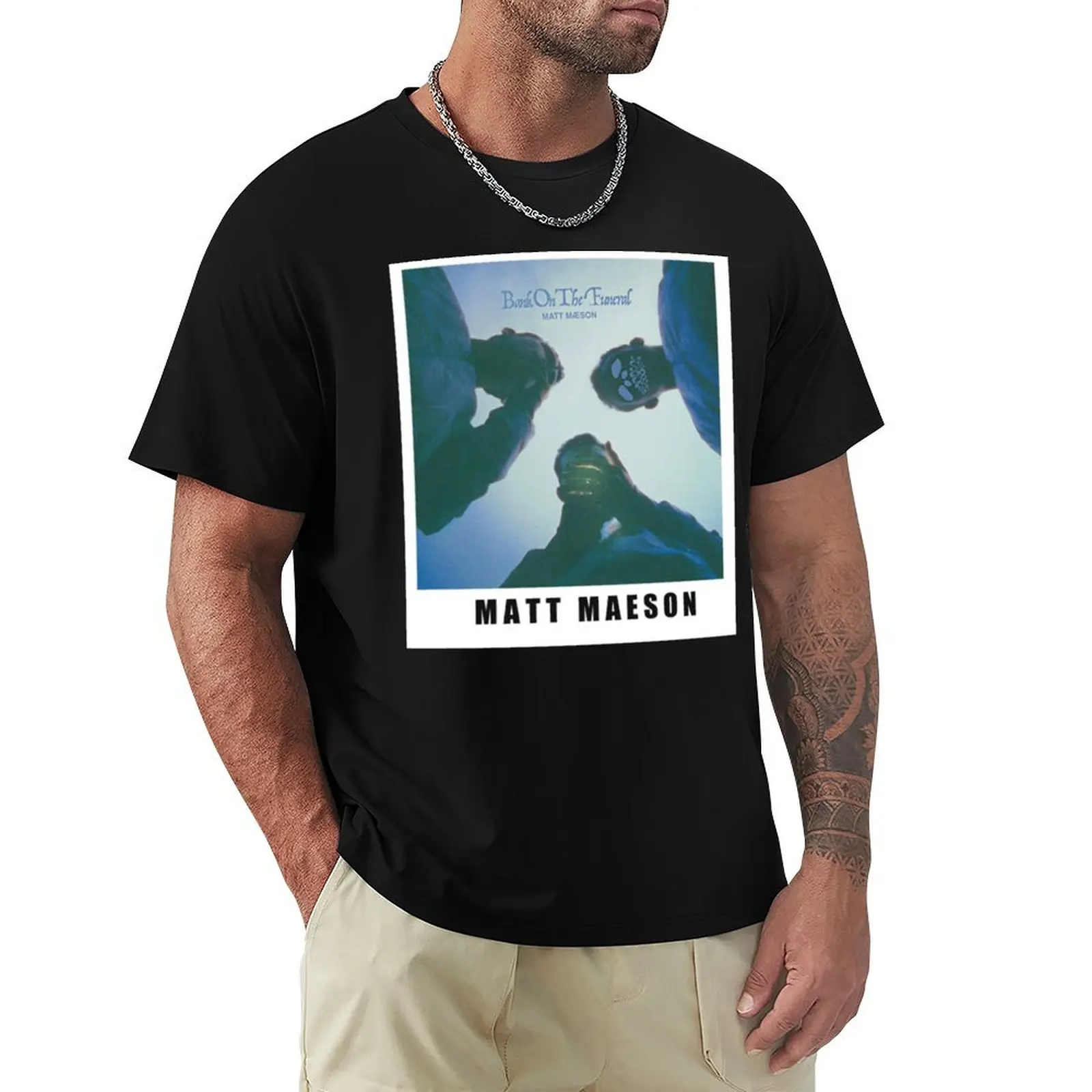 Matt-Maeson-Album-cover,-Bank-On-The-Funeral-- T-Shirt Basic Casual Wear Short Sleeve Top