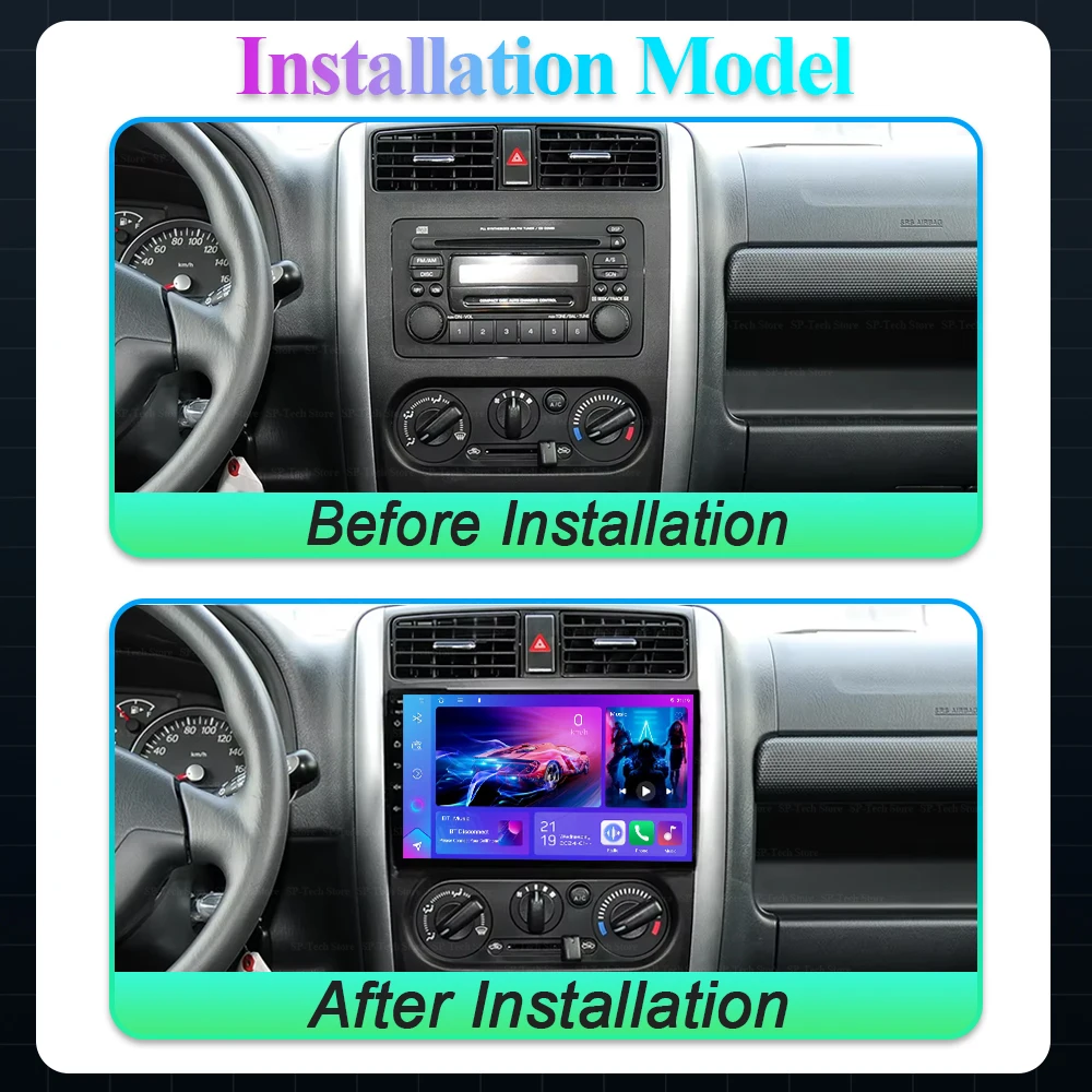 2 Din Android 16 For Suzuki Jimny 3 2005-2016 2017 2018 2019 Car Radio Multimedia Video Player Navigator Gps Stero Carplay Auto