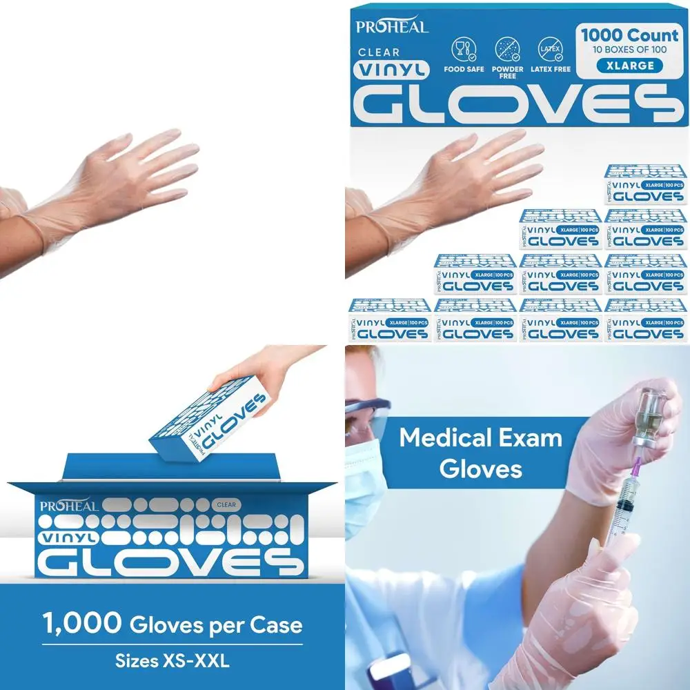 

Одноразовые виниловые перчатки для пищевых продуктов - без латекса, для приготовления пищи и уборки