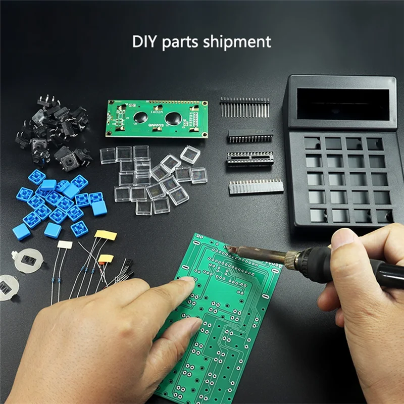 

7-Bit LCD1602 Display Desktop Calculator Soldering Project Kit DIY Hobbyist Electronics Kit DIY Calculator Soldering Kit