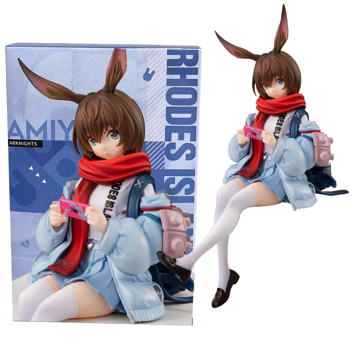 15CM Anime Figure Arknights Amiya Trendy Clothing Sitting Instant Noodle Press Energy Connection Model Toy Gift Action Figure