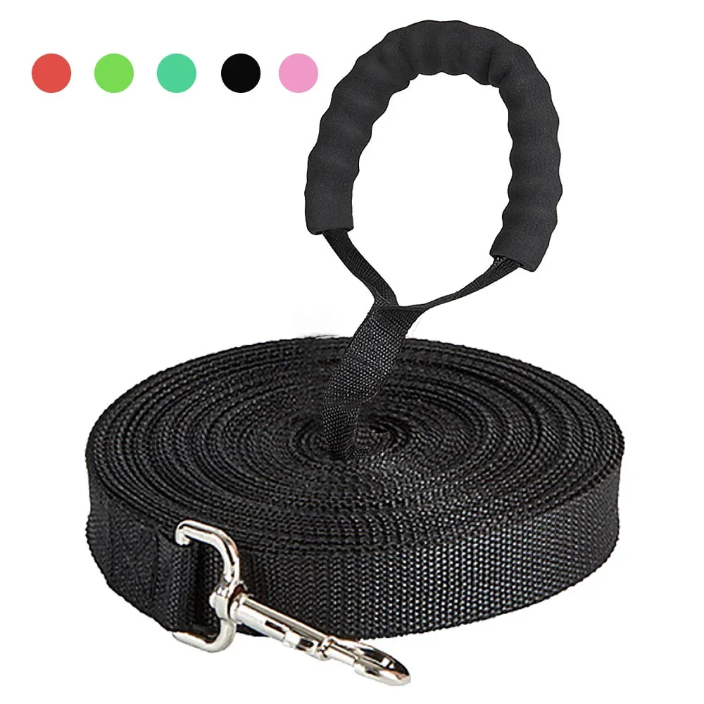 

Pet Dog leash Nylon With foam handle For small large Dogs Cats Outdoor Training 1.8m 3m 6m 10m 15m 20m 30m 50m Dog Accessories