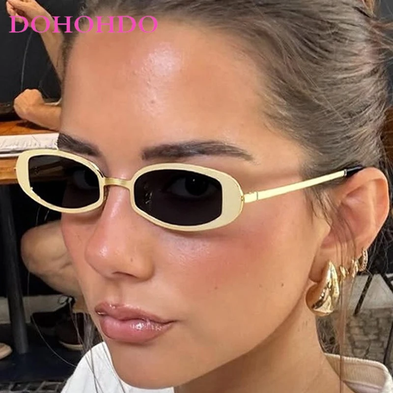 

2025 Trendy Y2K Punk Oval Metal Women's Sunglasses New Luxury Brand Design Shades Men Outdoor Travel Eyewear Unisex Lentes UV400