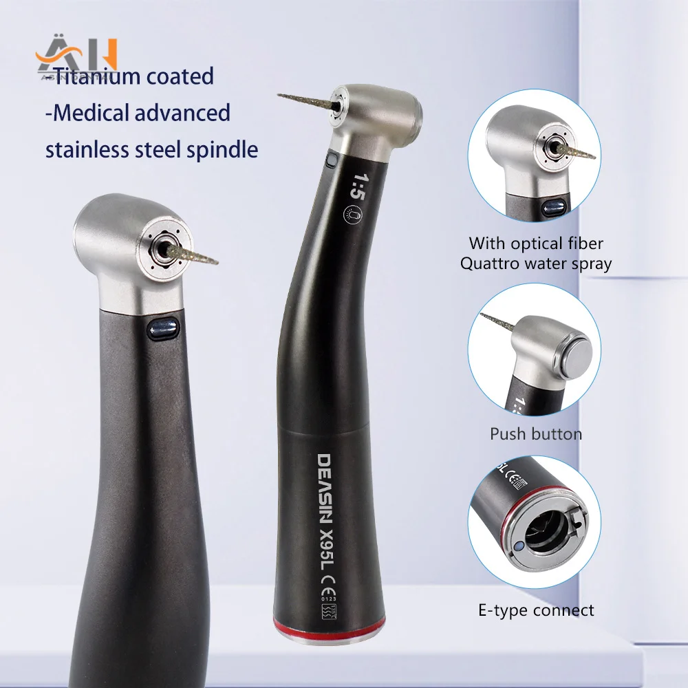 

1:5 Dental Low Speed Increasing Handpiece Internal Water Spray With Optic Fiber For E-type Brushless Led Micro Motor