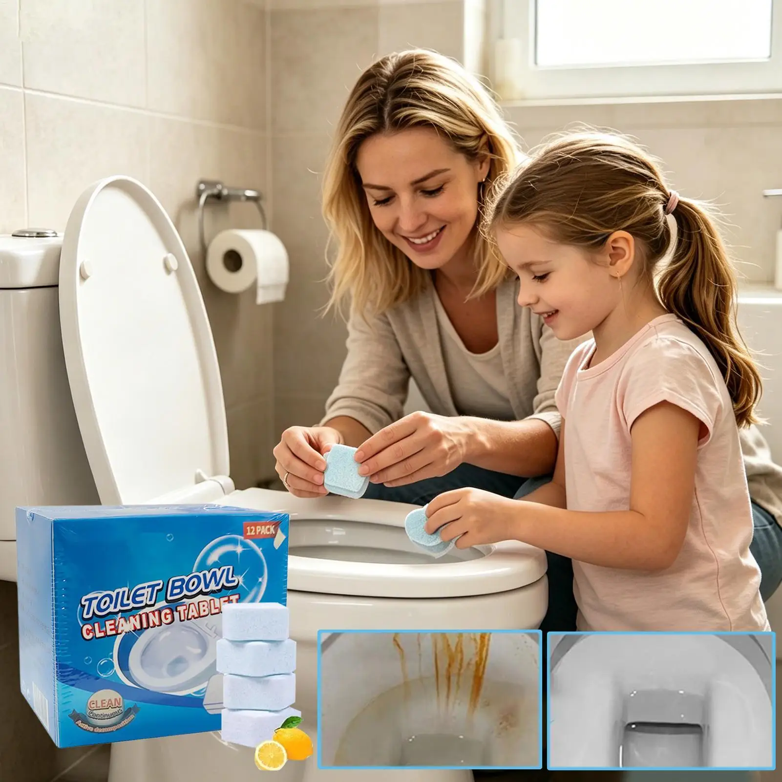 180g Langanhaltender Frischer Duft Automatischer WC-Reiniger für Zuhause, Apartment, Hotel, Badezimmer Entfernt Hartwasser & Kalkablagerungen