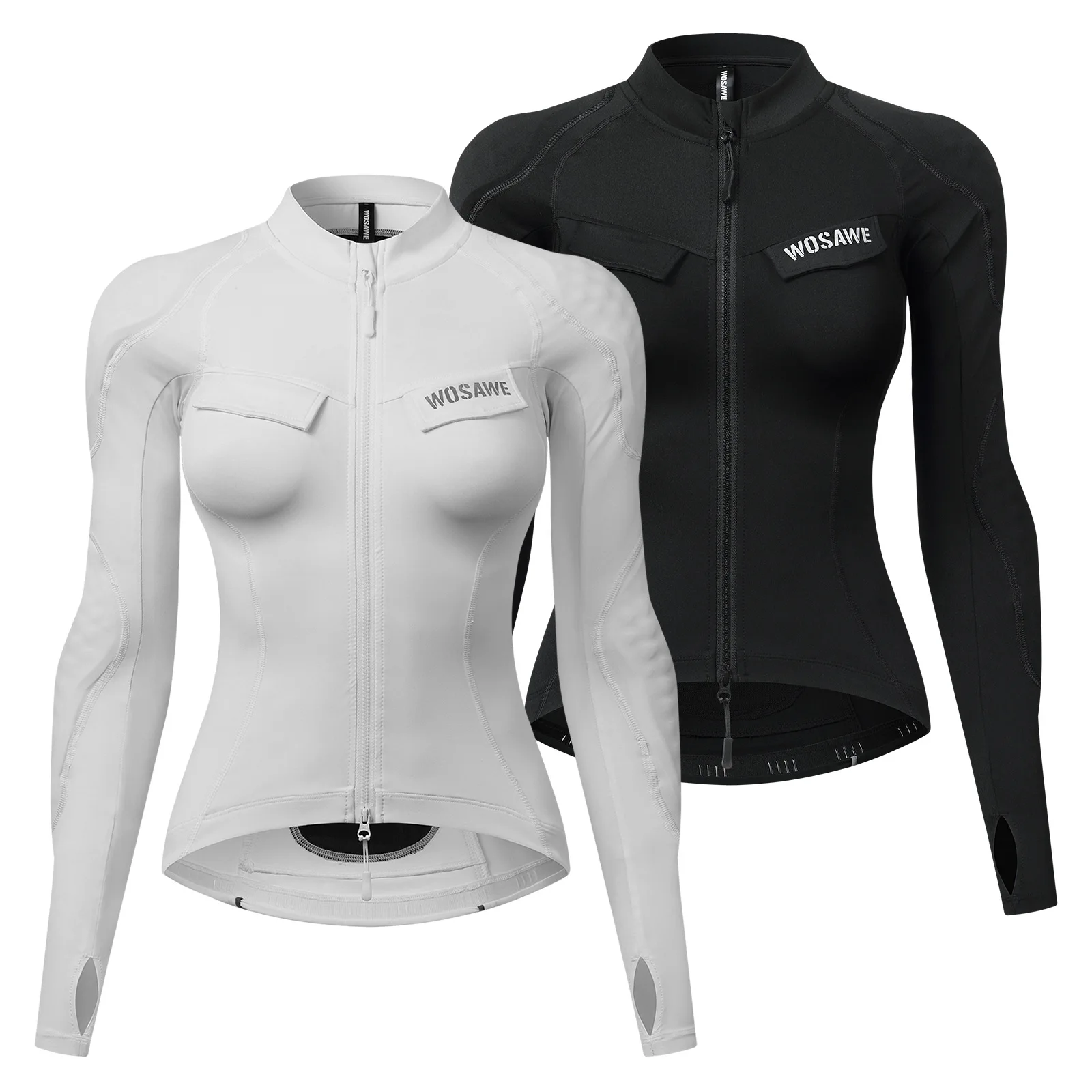

WOSAWE Spring/Summer Women's Motorcycle Jacket Workwear Style Sexy and Fitted Equipped with Soft Protective Gear Long Sleeves