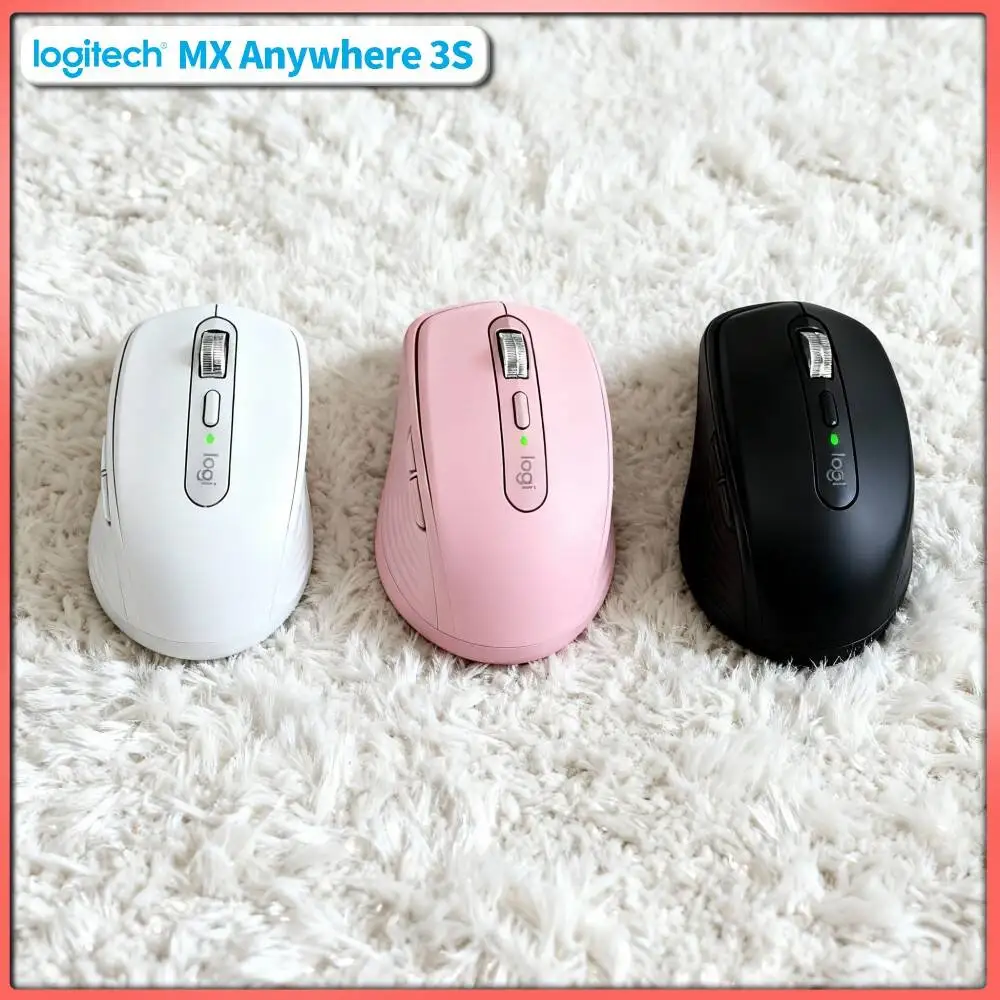 Portable MX Anywhere 3S Mouse - 8000 DPI, USB-C Quick Charge, Silent Click, Ideal for Jewelry Expo Trip Short Business Tour