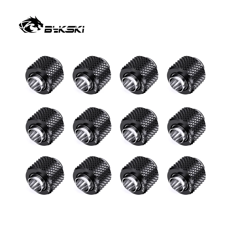 Bykski 12pcs/lot Fitting Use Inside Diameter 10mm+Outside Diameter 16mm or ID9.5+OD12.7mm Hose Tubing Connector 3/8