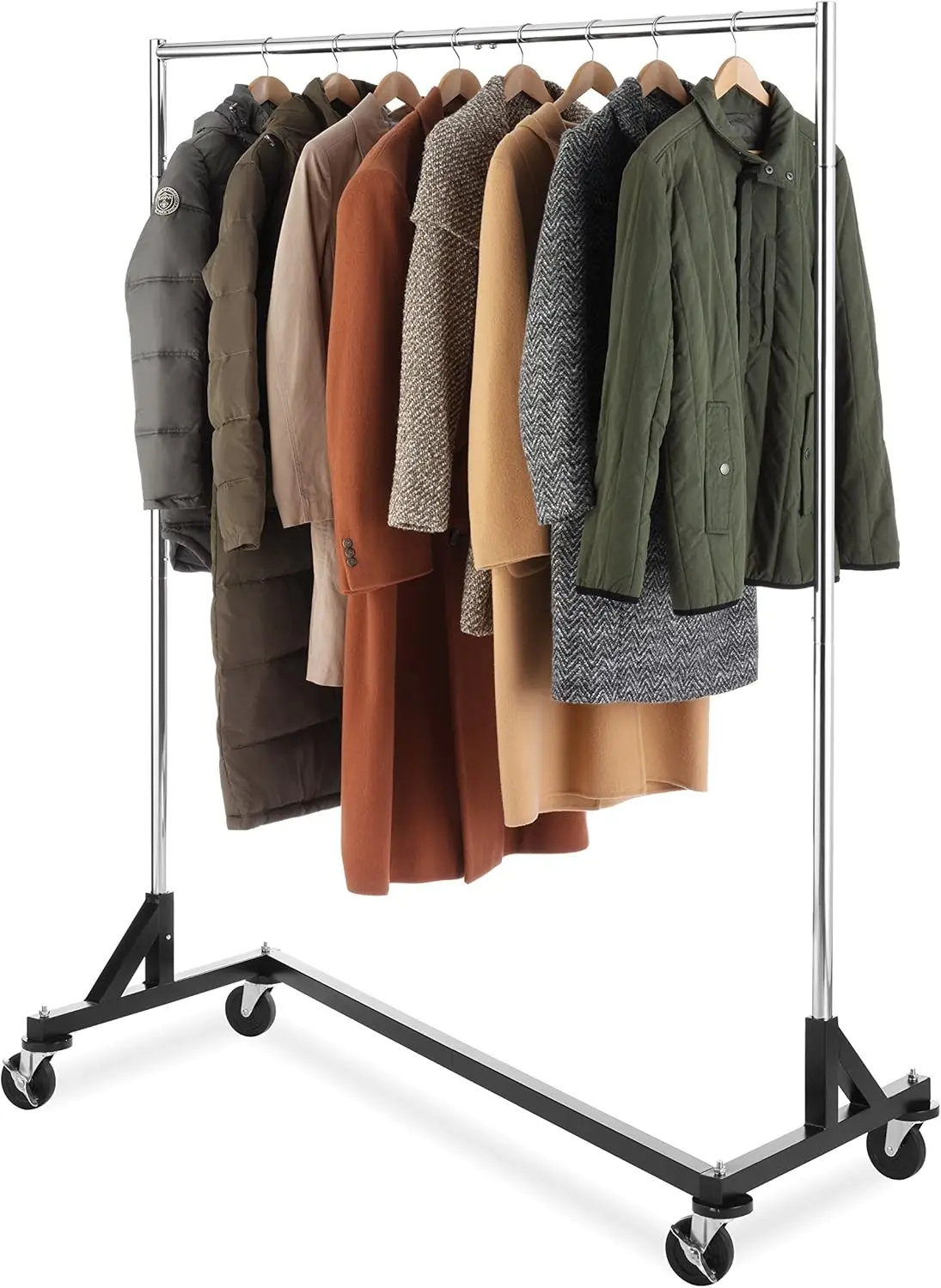 Z-rack de ropa comercial, plateado/negro