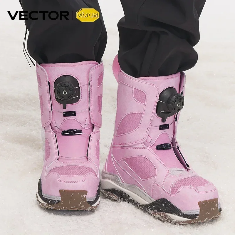 VECTOR Professional Women Man Ski Shoes Warm Waterproof Snowboard Boots Non-slip Leather Breathable Snow Ski Boots Ski Equipment