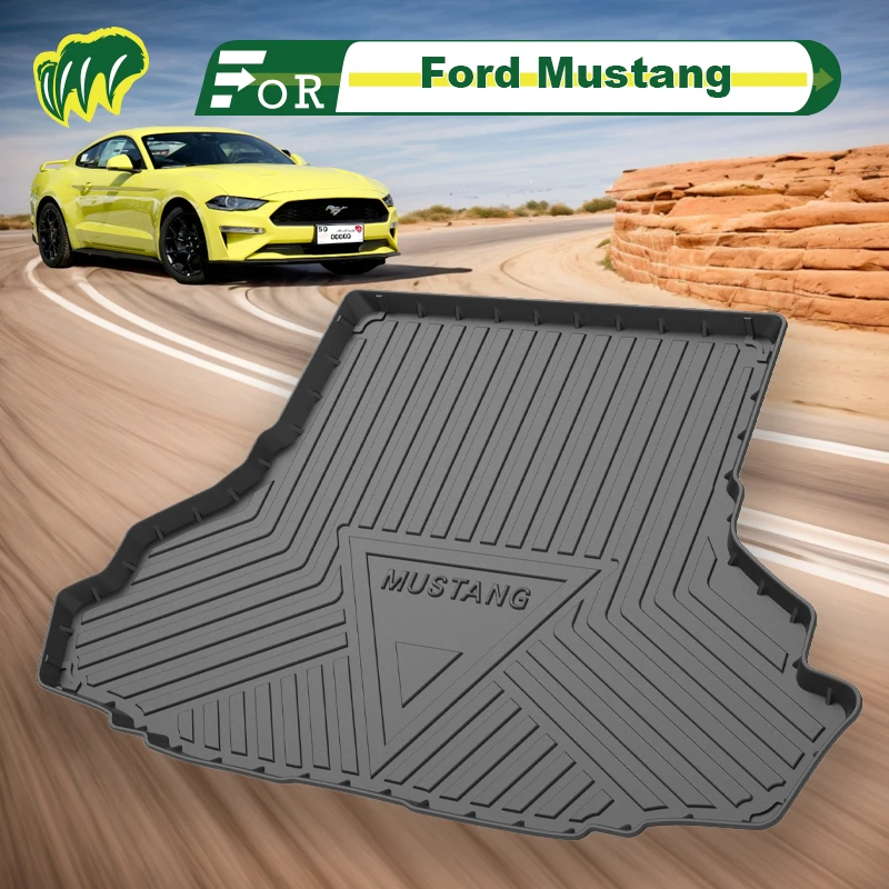 

For Ford Mustang 16 17 18 19 20 21 2015-2022 Custom Fit Car Trunk Mat All Season Cargo Mat 3D Shaped Laser Measured Trunk Liners