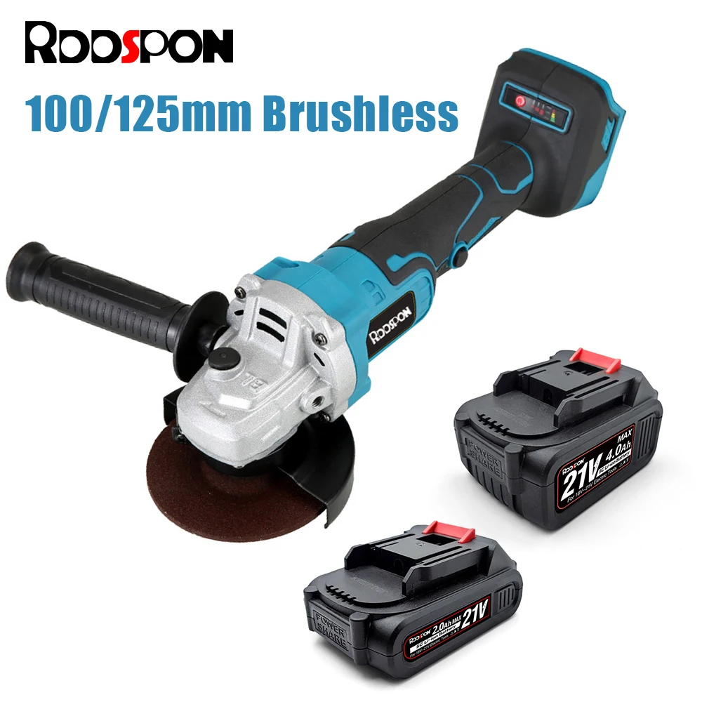 125/100mm Brushless Wireless Electric Angle Grinder 3 Speed Grinding Cutting Machine Polisher Power Tool For Makita Battery