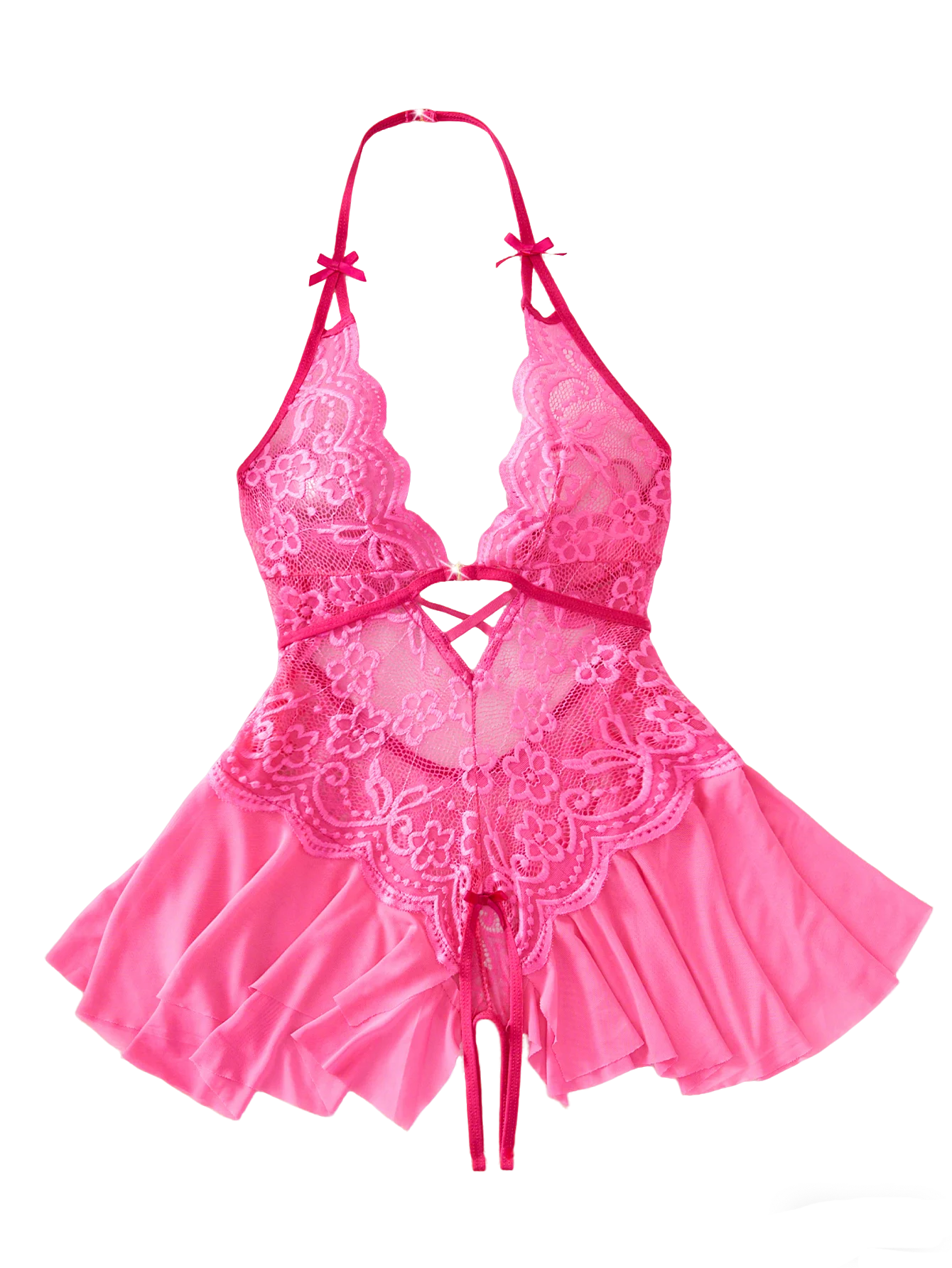 Lencería erótica de talla grande para mujer, body sin entrepierna, pijama sexy de encaje, vestido transparente con sujetador hueco y espalda descubierta, disfraces.
