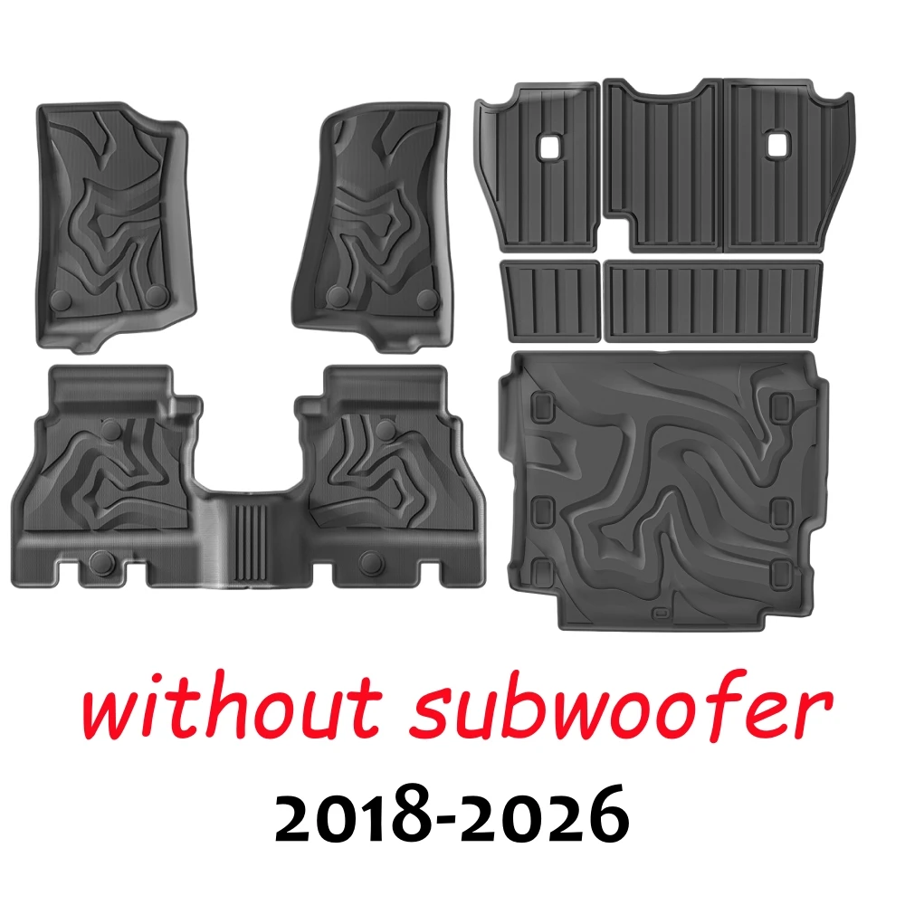 2018-2026 Für Jeep Wrangler JL & 4XE 4-Türer TPE-Fußmatten Kofferraumauskleidung Wasserdicht Rutschfest Allwetterschutz Rückenlehnenmatte – Detail 8