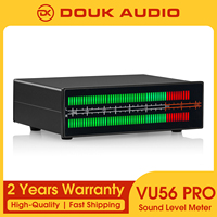 Douk Audio Dual Channel LED Sound Level Meter MIC+LINE Music Spectrum Visualizer Display Stereo Audio Splitter 3.5mm/RCA Adapter
