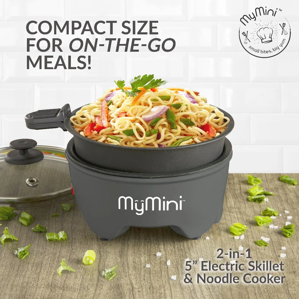 Artículos para el hogar más vendidos: Olla eléctrica multifunción de 5 pulgadas para cocinar ramen, vaporera, shabu shabu con temperatura ajustable