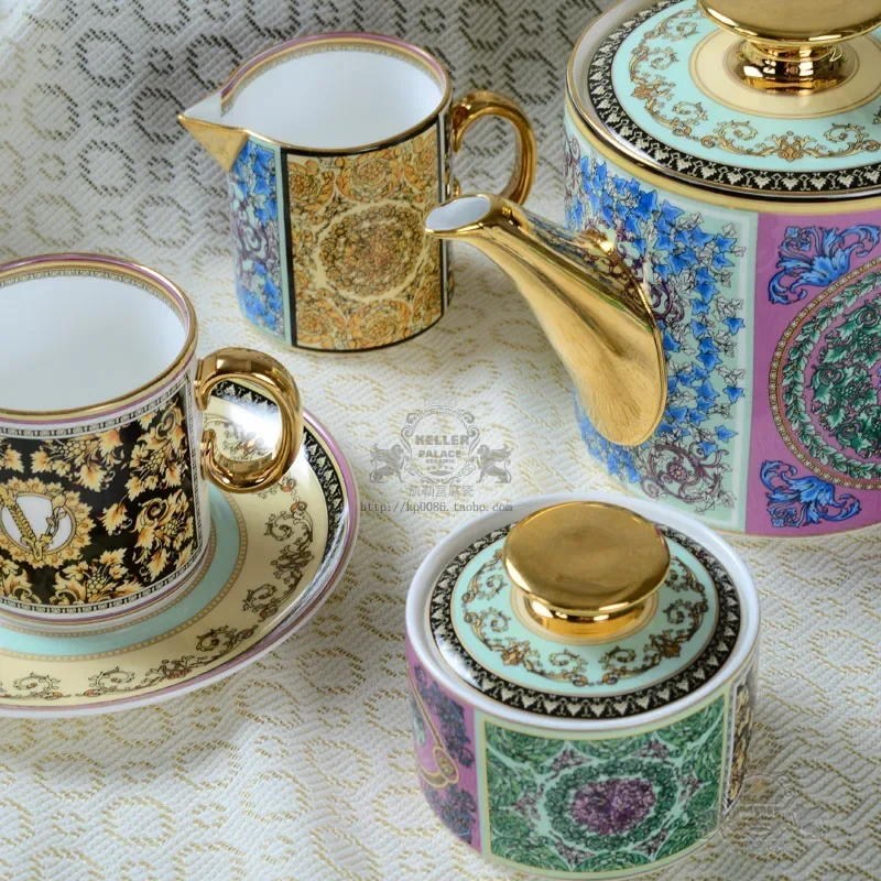 

European-Style Coffee Set Overglazed Color Figure Bone China Tea Set British Afternoon Tea Ceramic Coffee Cup Set Coffee Logo