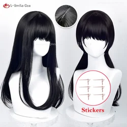 Anime Mitaka Asa Cosplay Wig 2 Types 65cm Long Black Asa Mitaka Anime Wig Heat Resistant Synthetic Hair Halloween Wigs + Wig Cap