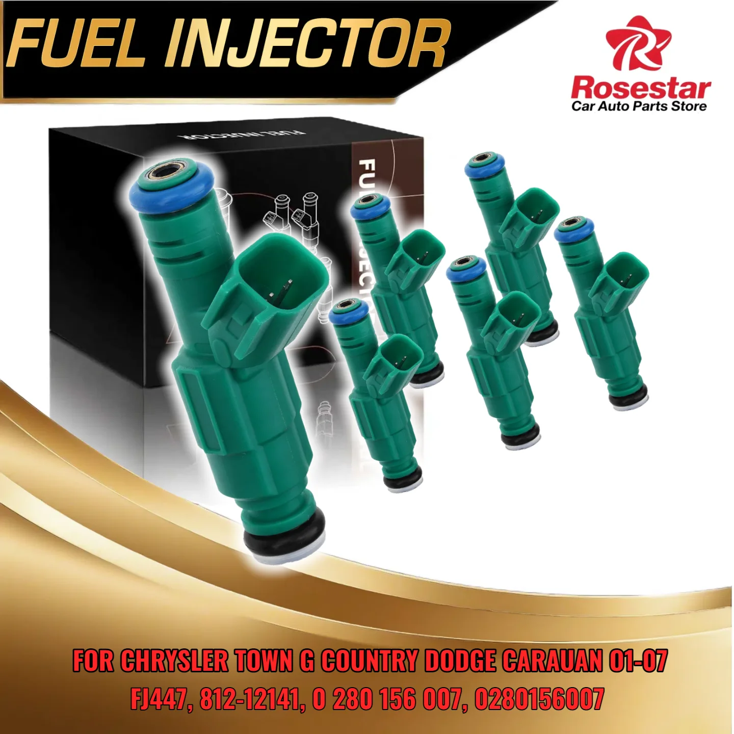 

New 6x Fuel Injector for Chrysler Town & Country for Dodge Caravan 2001-2007 V6 3.3L FJ447 812-12141