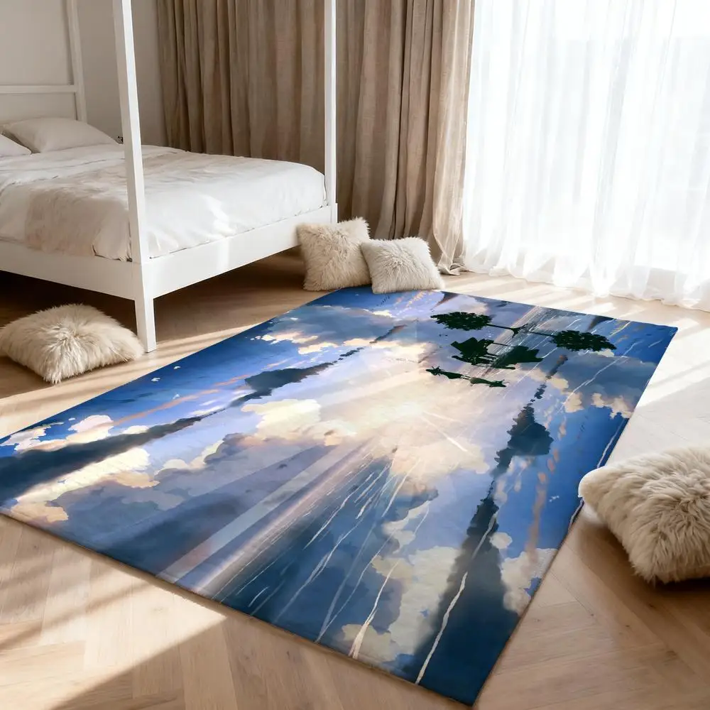 

cartoon Y-Your Lie in Aprils Floor Mat Soft Thickened Absorbent Non-Slip Bedroom Living Room Door Mat Home Decor Flannel Rugs